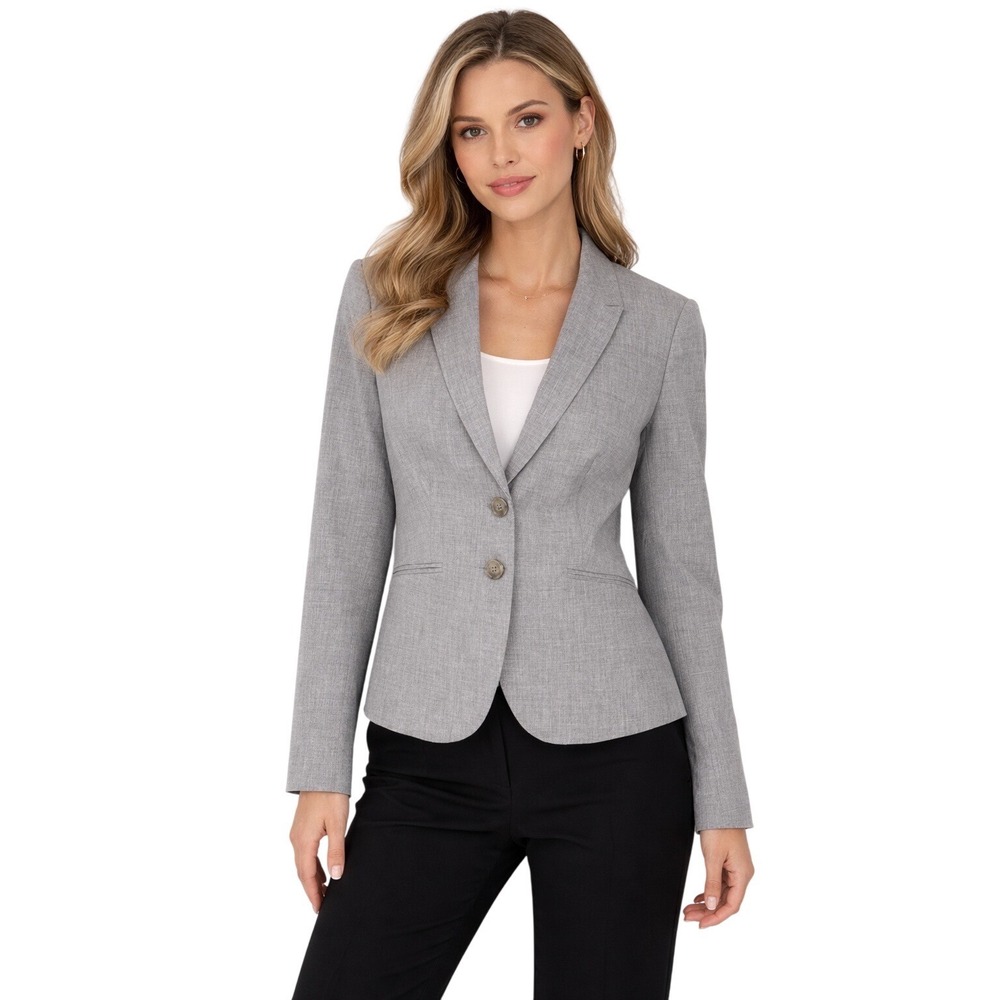 The Limited Collection Women's Gray Blazer Jacket 8 Two Button Careerโ 89-50